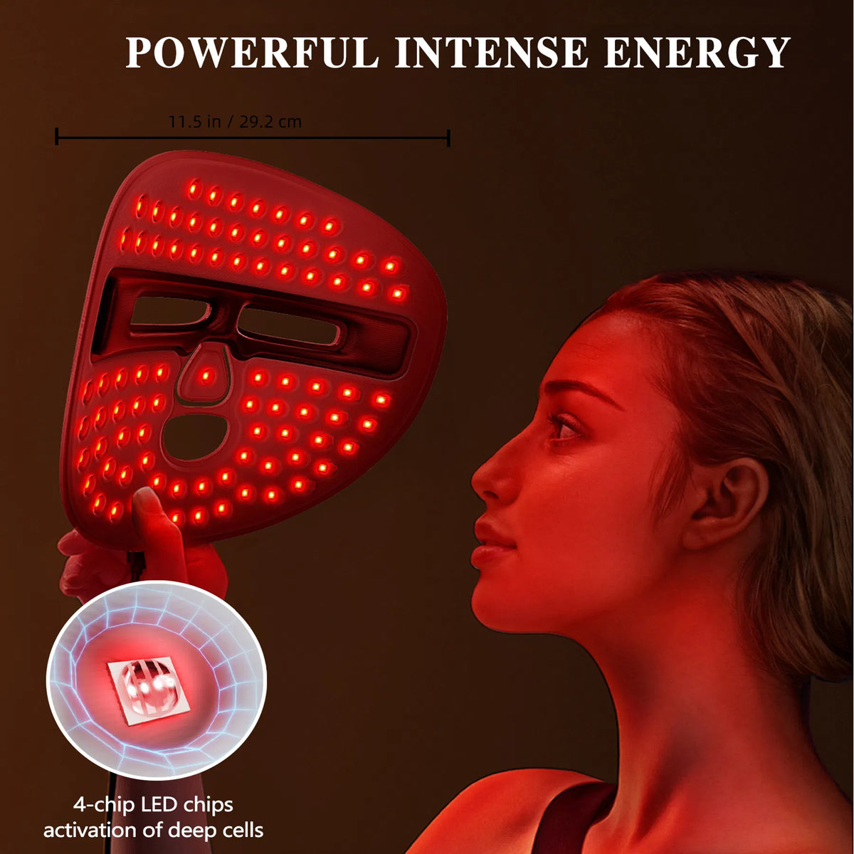 Luventa Pro LED Face Mask — 336 LED chip close-up