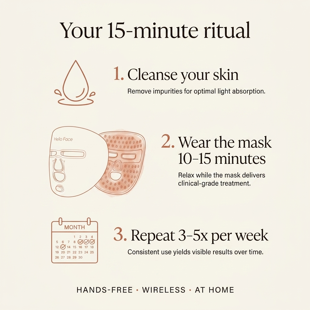 Your 15-minute ritual — Luventa LED Mask